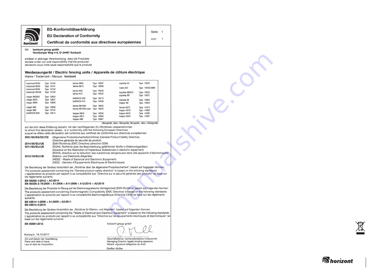 Horizont 10855 Instruction Manual Download Page 16