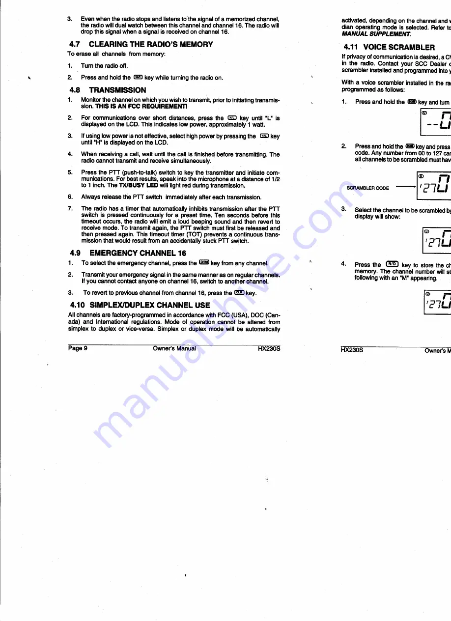 Horizont HX230S Owner'S Manual Download Page 11