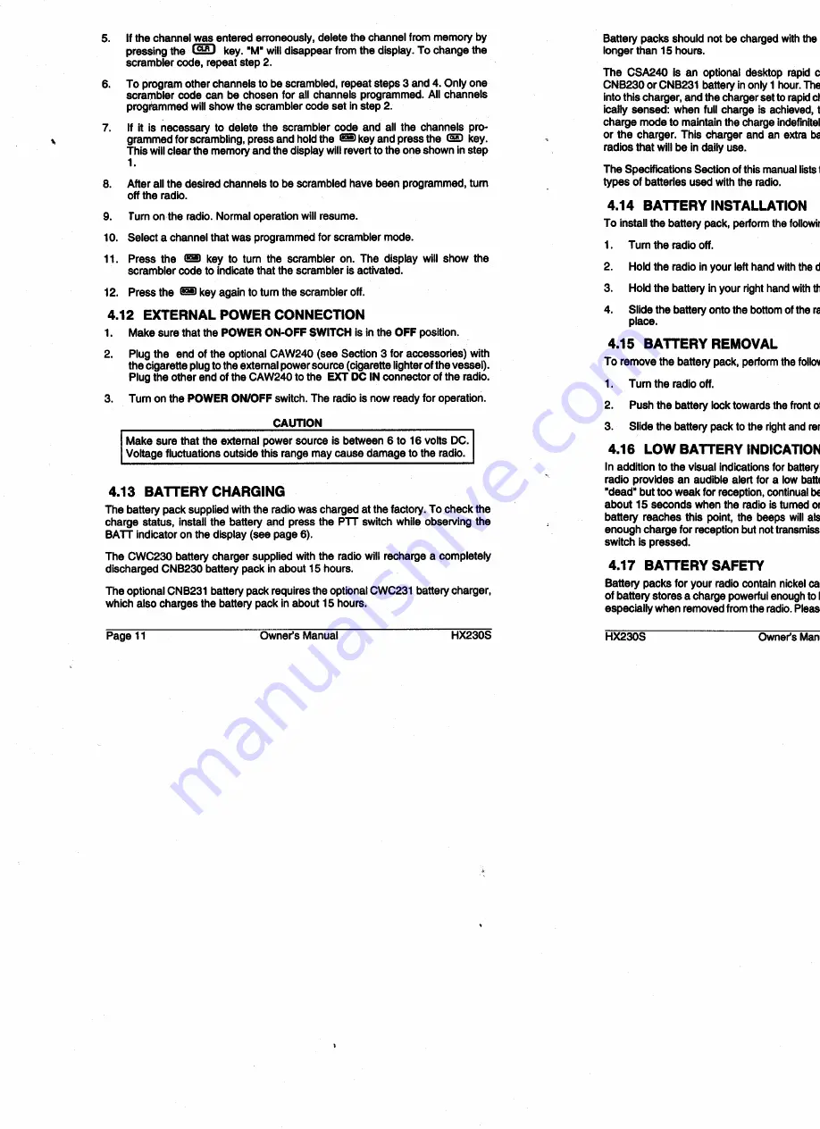 Horizont HX230S Owner'S Manual Download Page 13