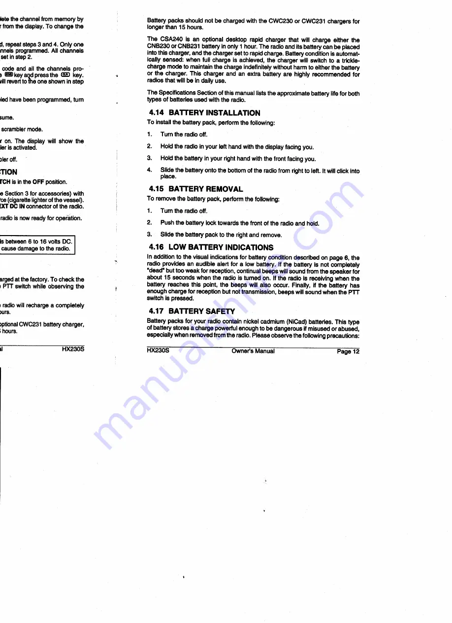 Horizont HX230S Owner'S Manual Download Page 14