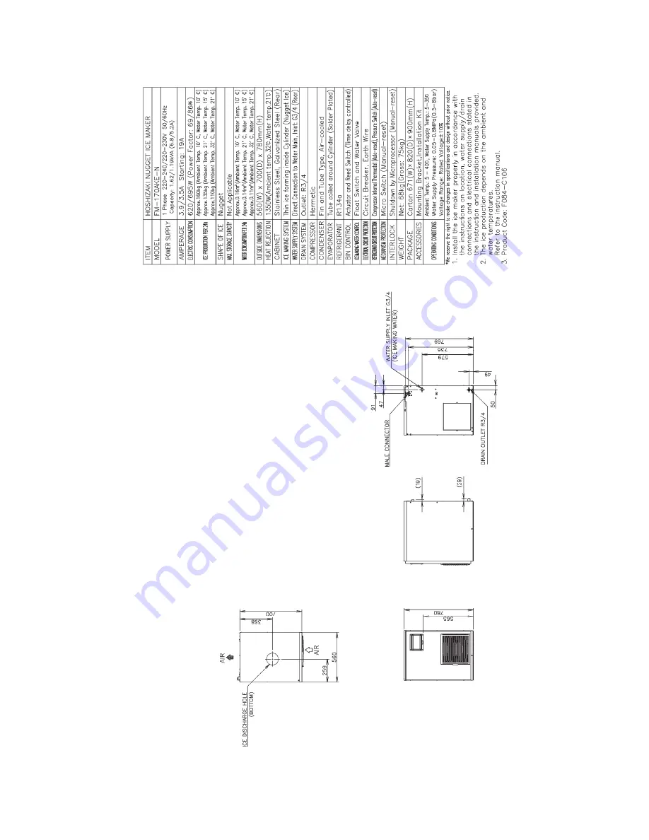 Hoshizaki 1800ALKE(-N) Service Manual Download Page 6