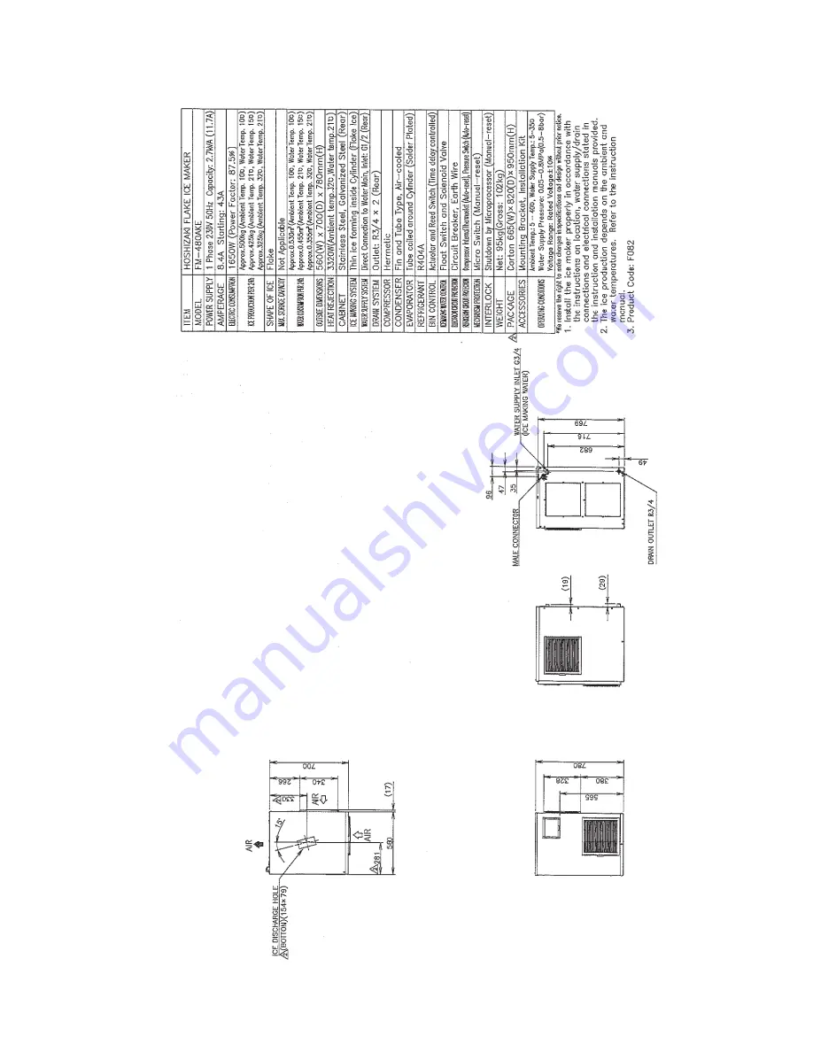 Hoshizaki 1800ALKE(-N) Service Manual Download Page 12