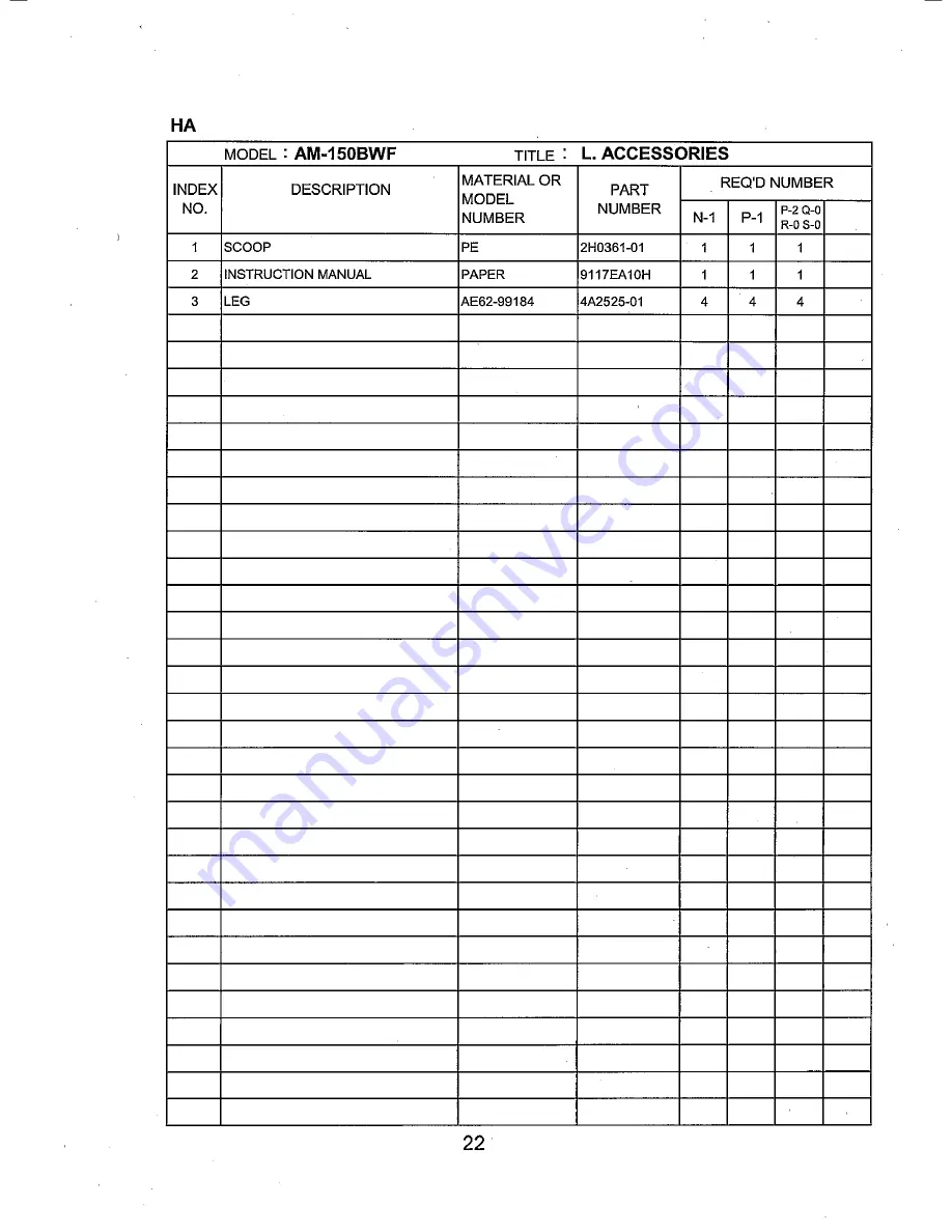 Hoshizaki AM-150BWF Parts List Download Page 25