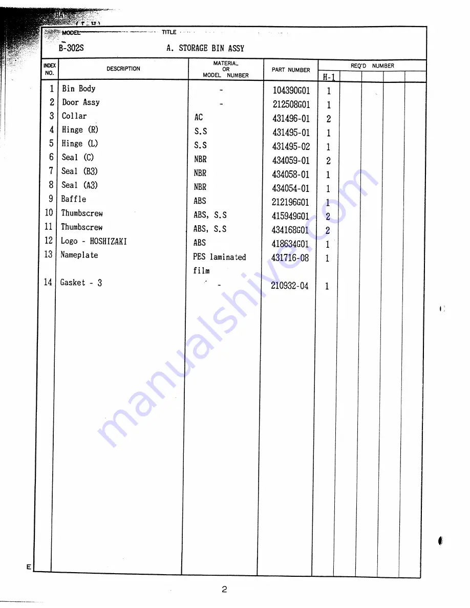 Hoshizaki B302S Скачать руководство пользователя страница 6