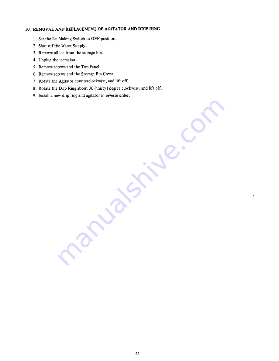 Hoshizaki DCM-231U Service Manual Download Page 47