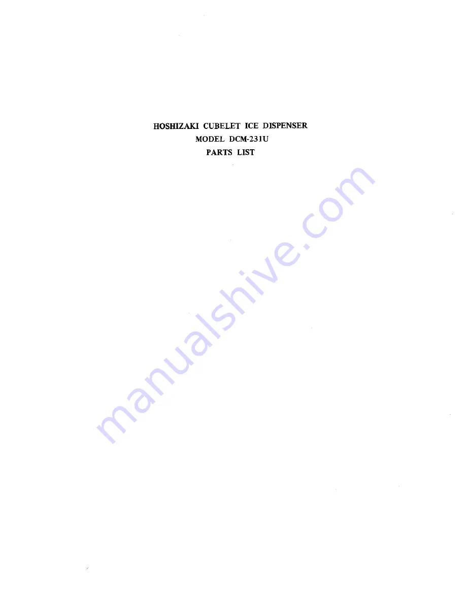 Hoshizaki DCM-231U Service Manual Download Page 53