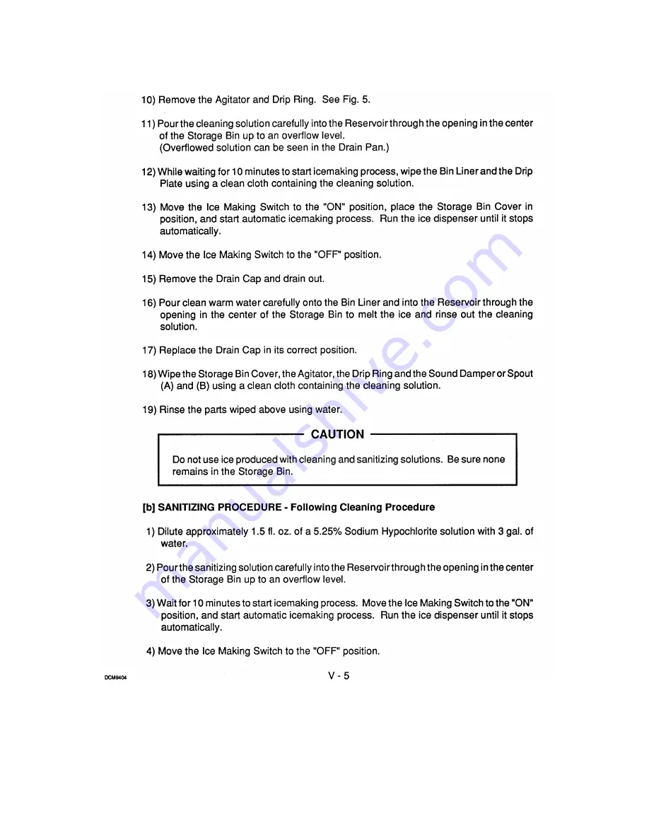 Hoshizaki DCM-240 Service Manual Download Page 84