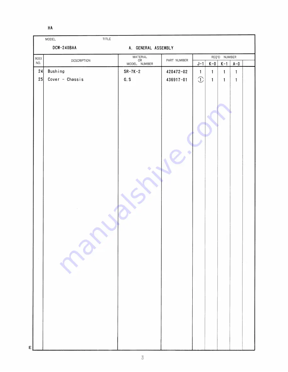 Hoshizaki DCM-240BAA Parts List Download Page 6