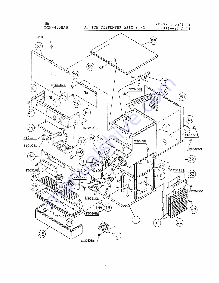 Hoshizaki DCM-450BAB Parts List Download Page 4