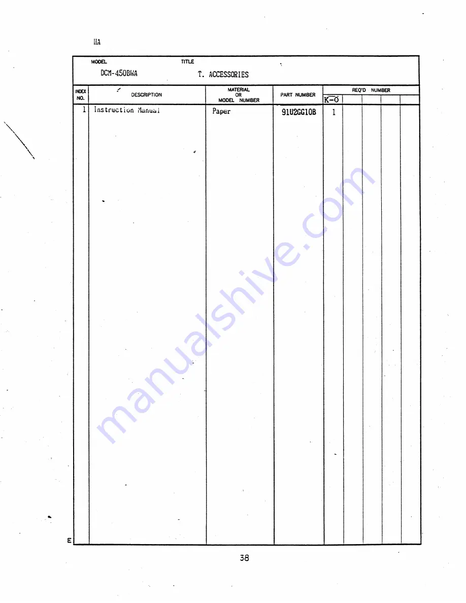 Hoshizaki DCM-450BWA Parts List Download Page 42