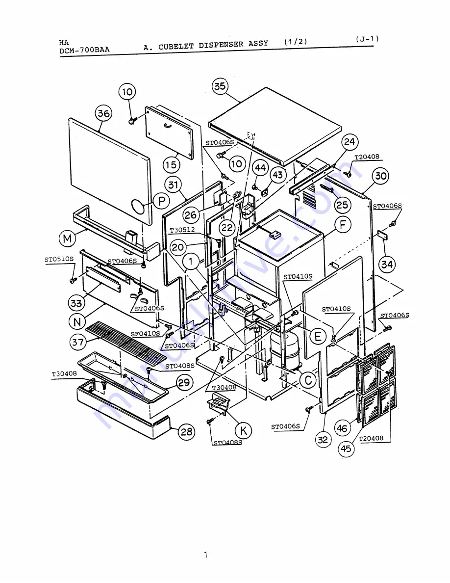 Hoshizaki DCM-700BAA Parts List Download Page 4