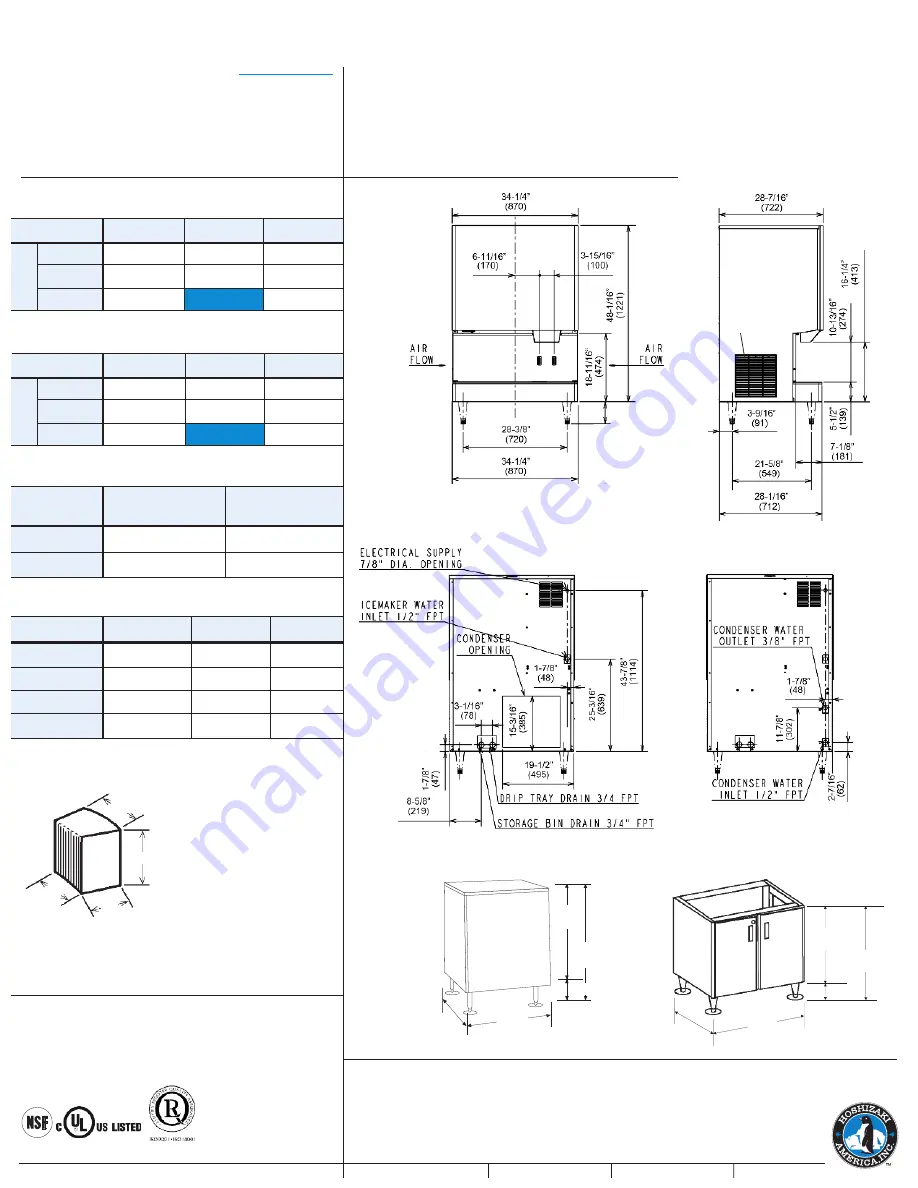 Hoshizaki DCM-751BAH Dimensions And Specifications Download Page 2