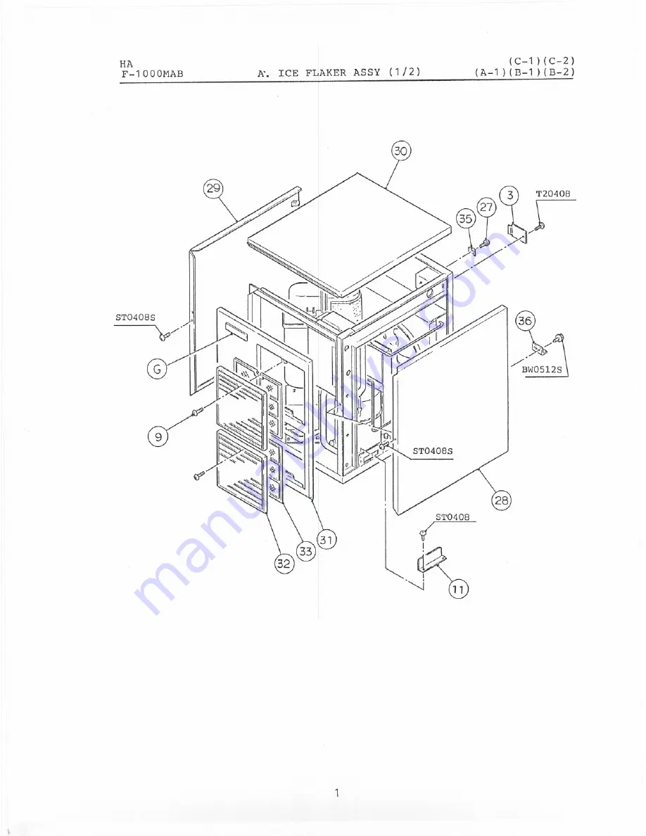 Hoshizaki F-1000MAB Parts List Download Page 4