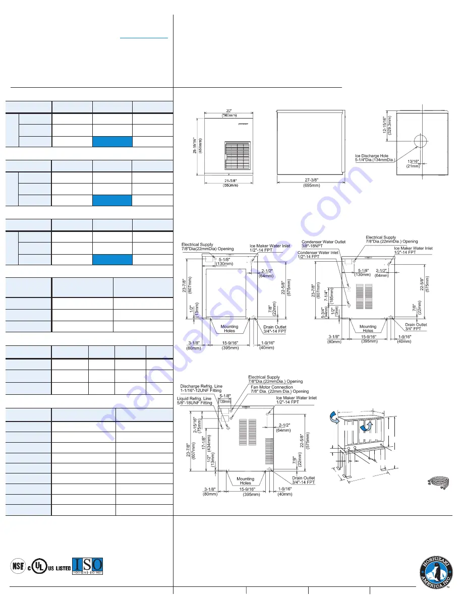 Hoshizaki F-1001MAH(-C) Specifications Download Page 2