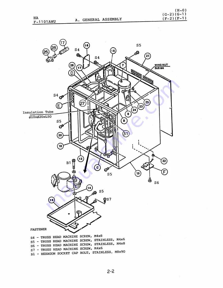 Hoshizaki F-1101AWU Parts List Download Page 7