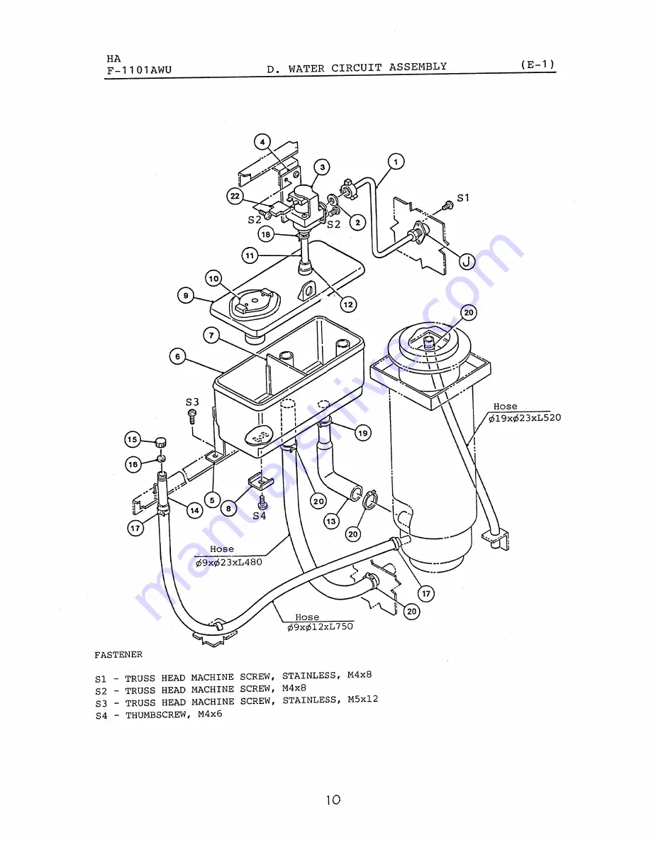 Hoshizaki F-1101AWU Parts List Download Page 23