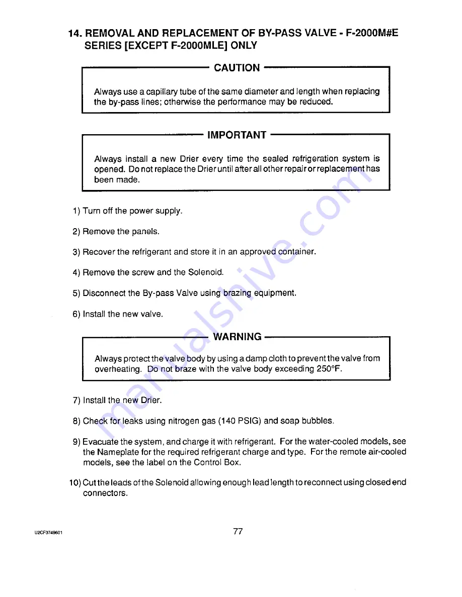 Hoshizaki F-2000M Service Manual Download Page 83