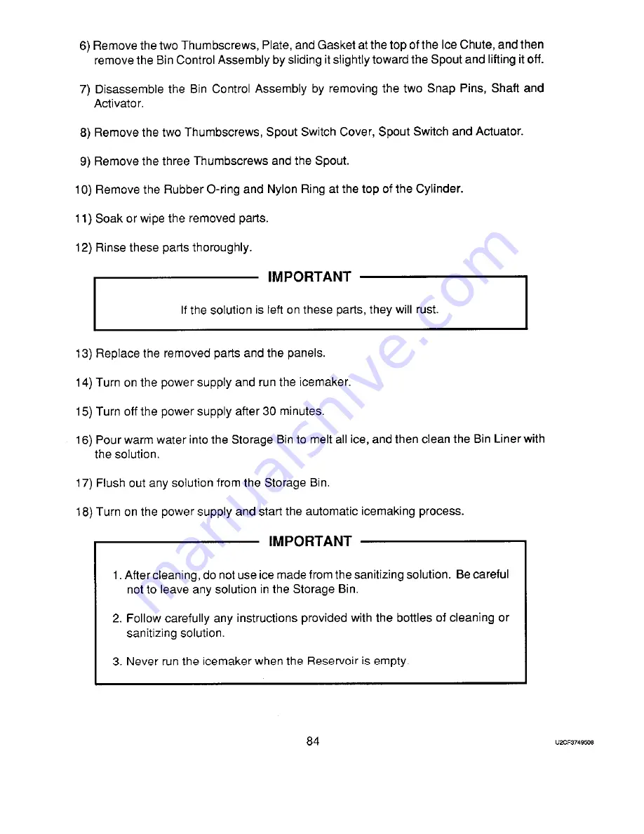 Hoshizaki F-2000M Service Manual Download Page 90