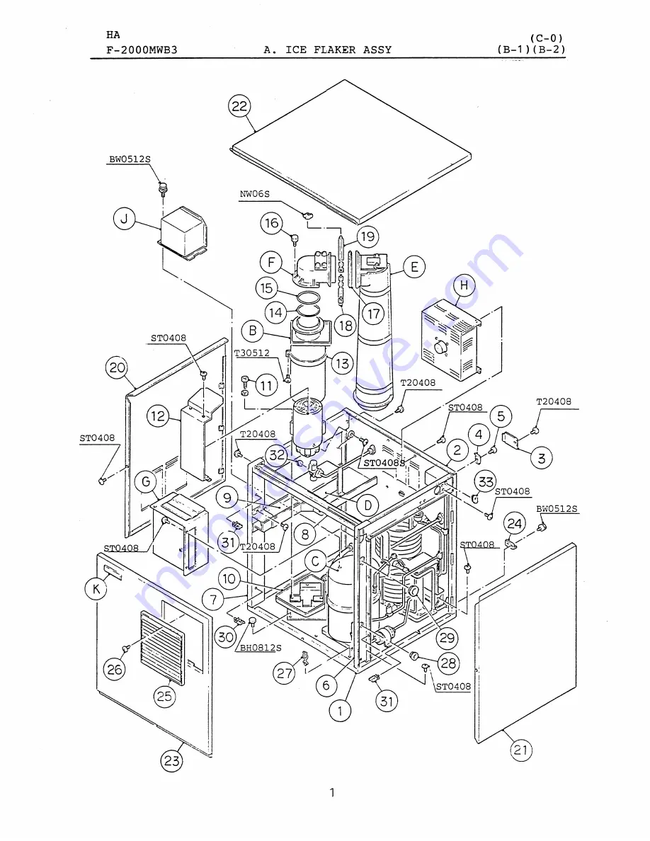 Hoshizaki F-2000MRB3 Parts List Download Page 4