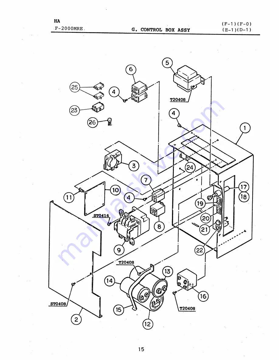 Hoshizaki F-2000MRE Parts List Download Page 20