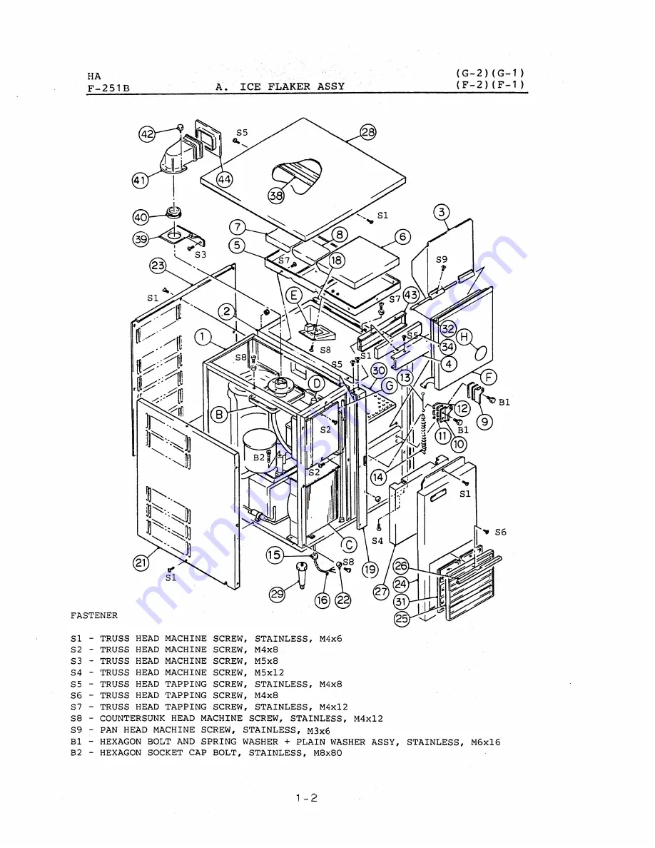 Hoshizaki F-251B Parts List Download Page 5