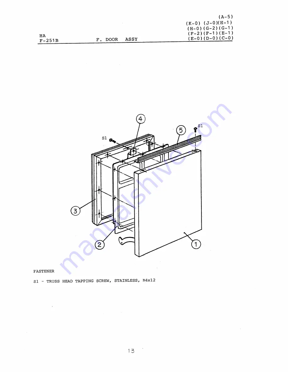 Hoshizaki F-251B Parts List Download Page 39