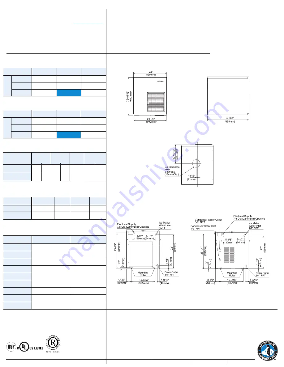 Hoshizaki F-801MAH(-C) Specifications Download Page 2