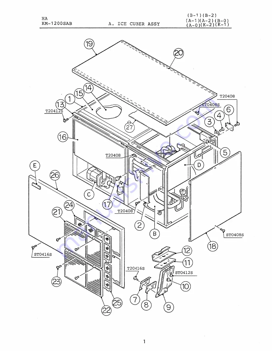 Hoshizaki KM-1200SAB Parts List Download Page 4