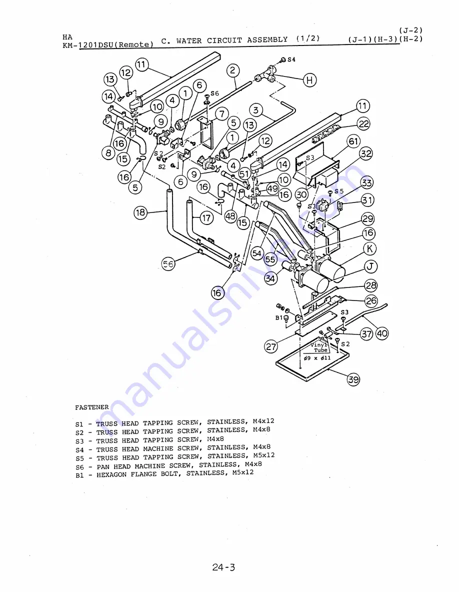 Hoshizaki KM-1201 Series Parts List Download Page 68