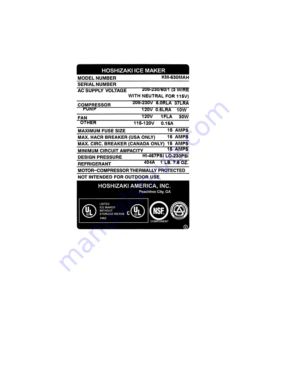 Hoshizaki KM-630MAH Instruction Manual Download Page 4