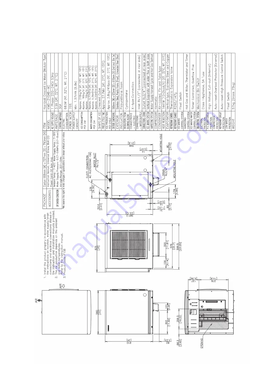 Hoshizaki KMD-210AB-HC Service Manual Download Page 4