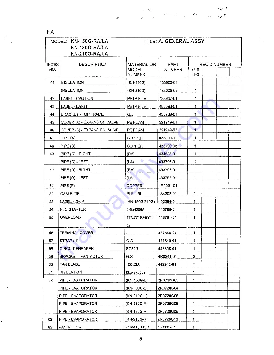 Hoshizaki KN-150G-LA Parts List Download Page 8