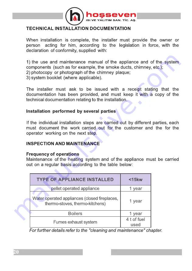 HOSSEVEN JESSAMINE User And Installation Manual Download Page 21