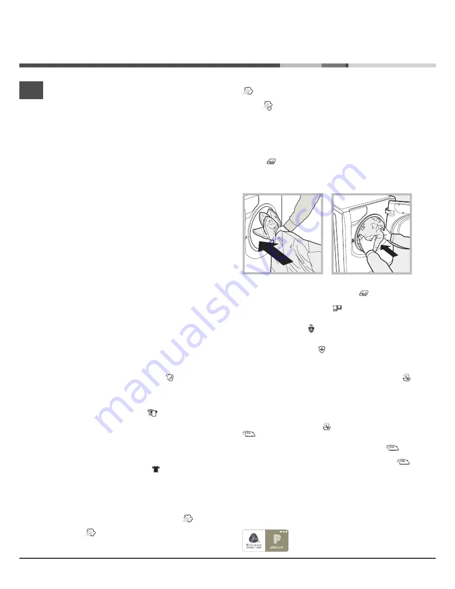 Hotpoint Ariston AQUALTIS AQ114D 697D Instructions For Installation And Use Manual Download Page 32