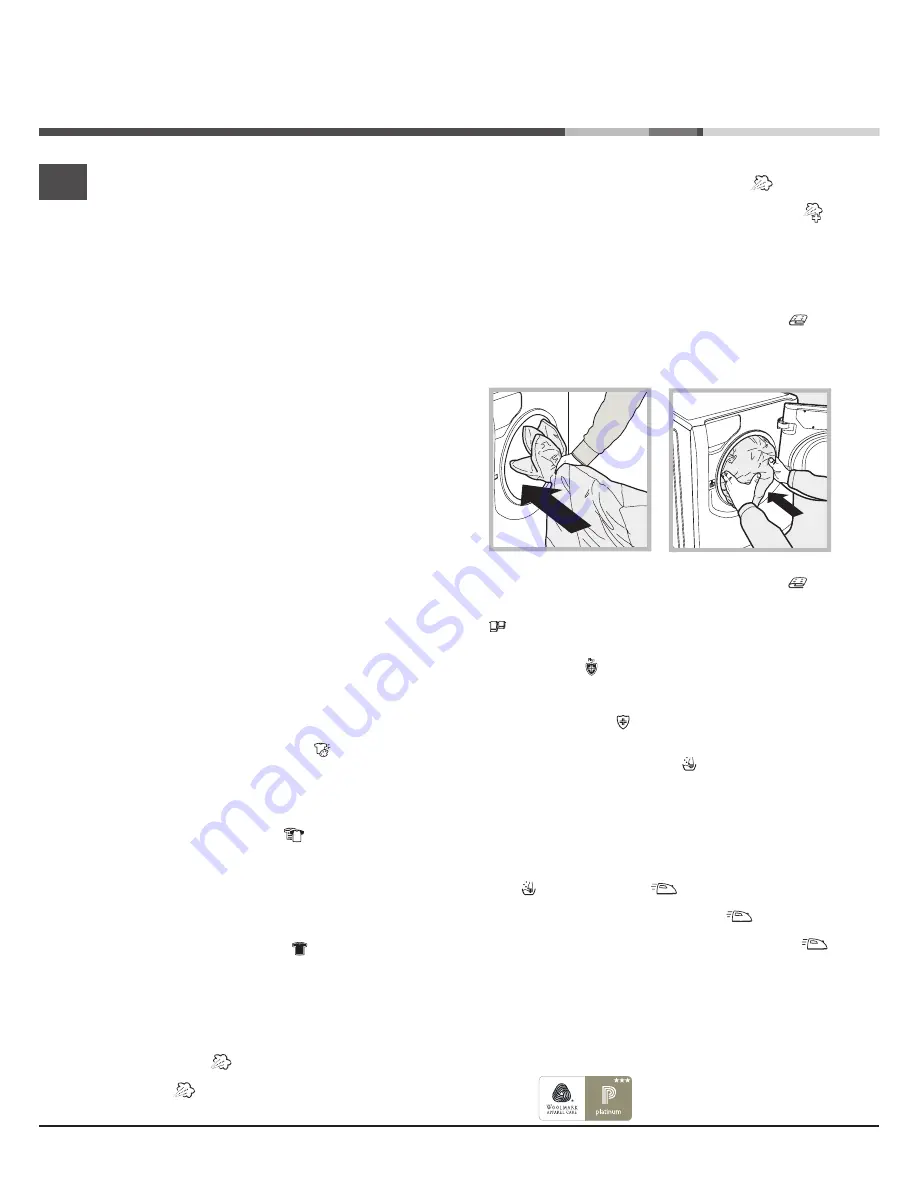 Hotpoint Ariston AQUALTIS AQ114D 697D Instructions For Installation And Use Manual Download Page 44