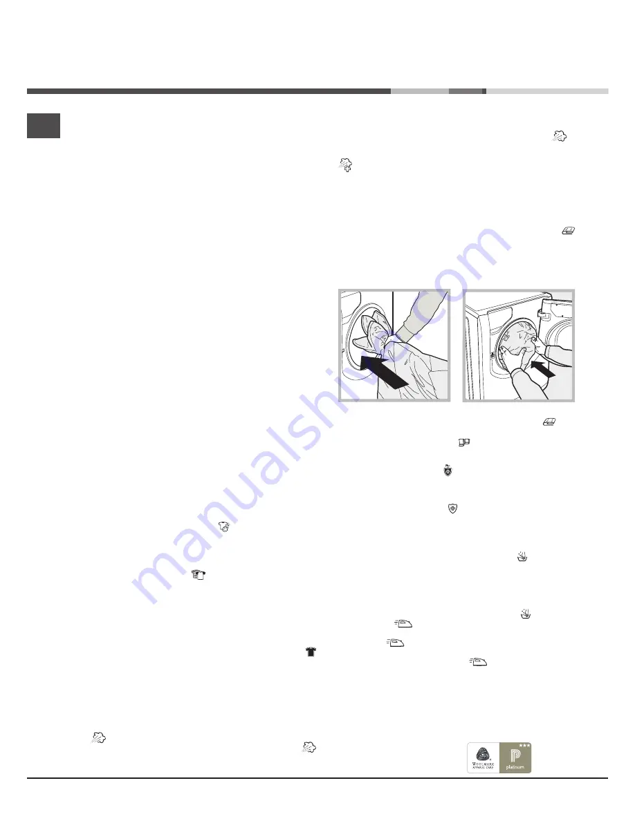 Hotpoint Ariston AQUALTIS AQ114D 697D Instructions For Installation And Use Manual Download Page 58