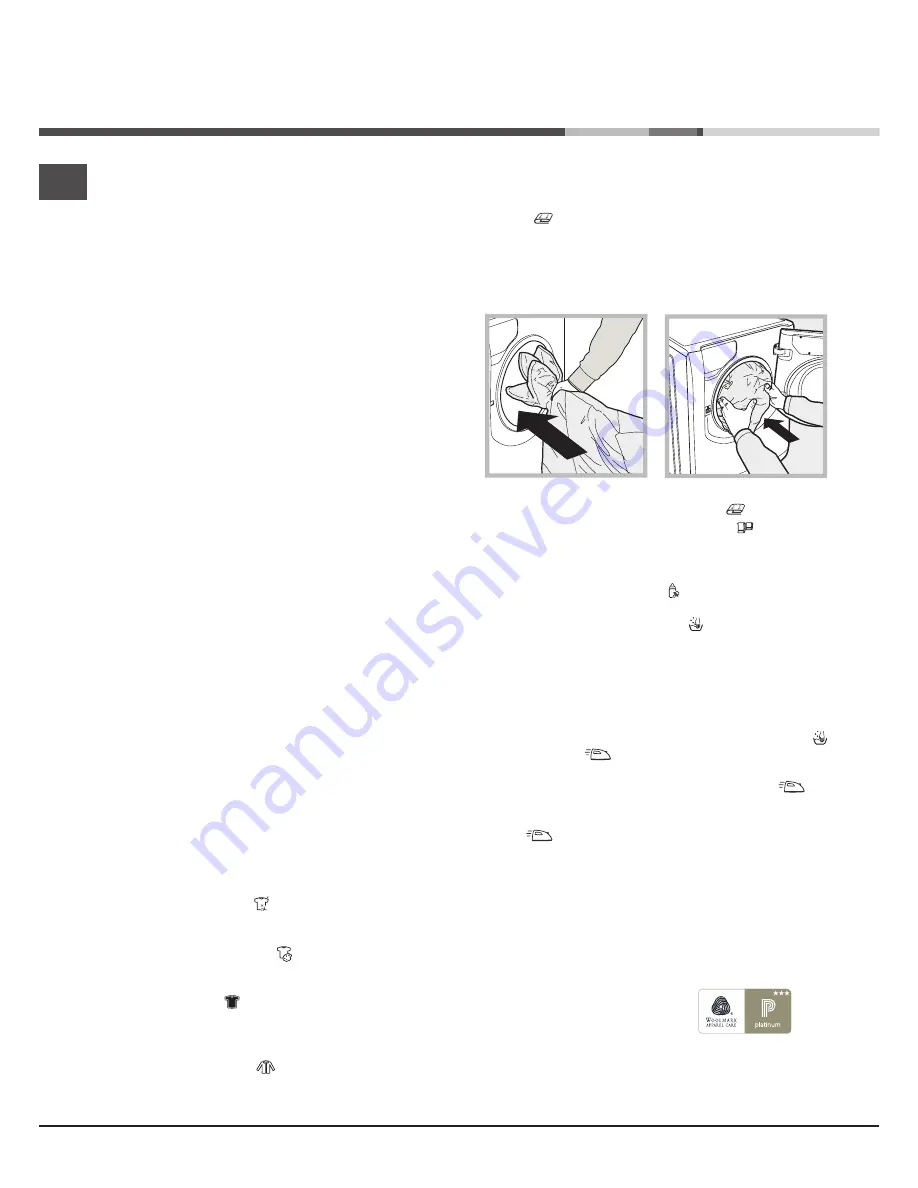 Hotpoint Ariston AQUALTIS AQ83F 29 Instructions For Installation And Use Manual Download Page 8