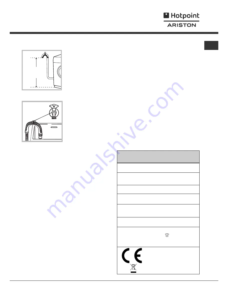 Hotpoint Ariston AQUALTIS AQ9F 49 U Instructions For Installation And Use Manual Download Page 3