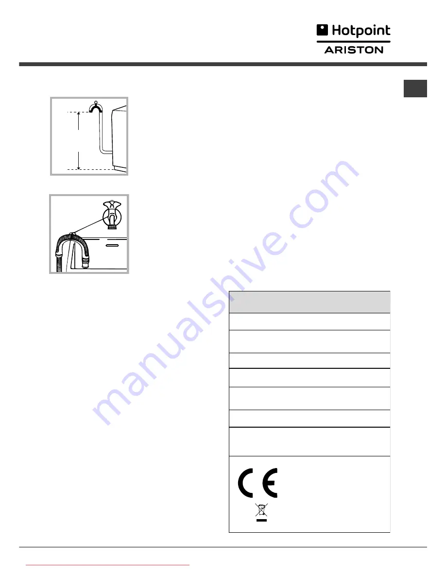 Hotpoint Ariston AVTXL 129 Instructions For Use Manual Download Page 3