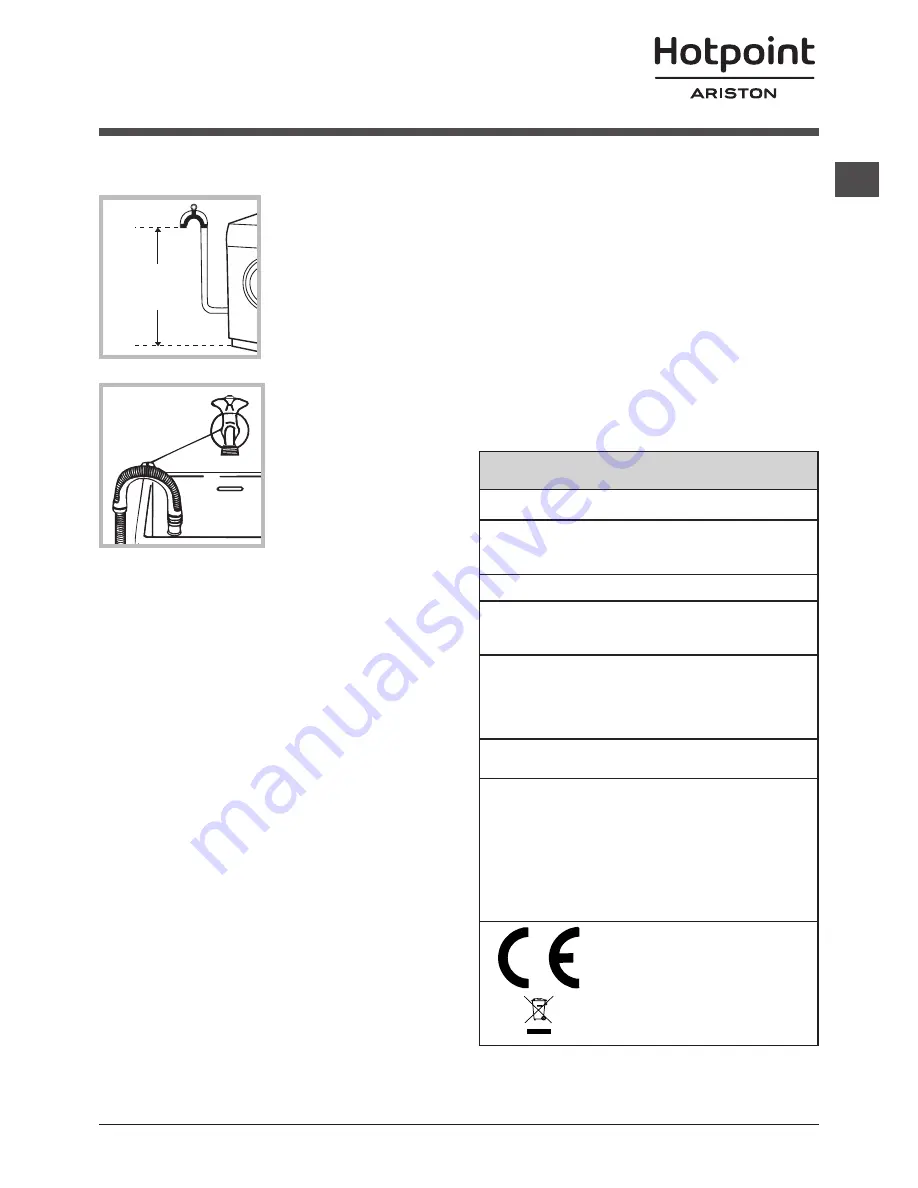 Hotpoint Ariston FMG 823 Instructions For Use Manual Download Page 3