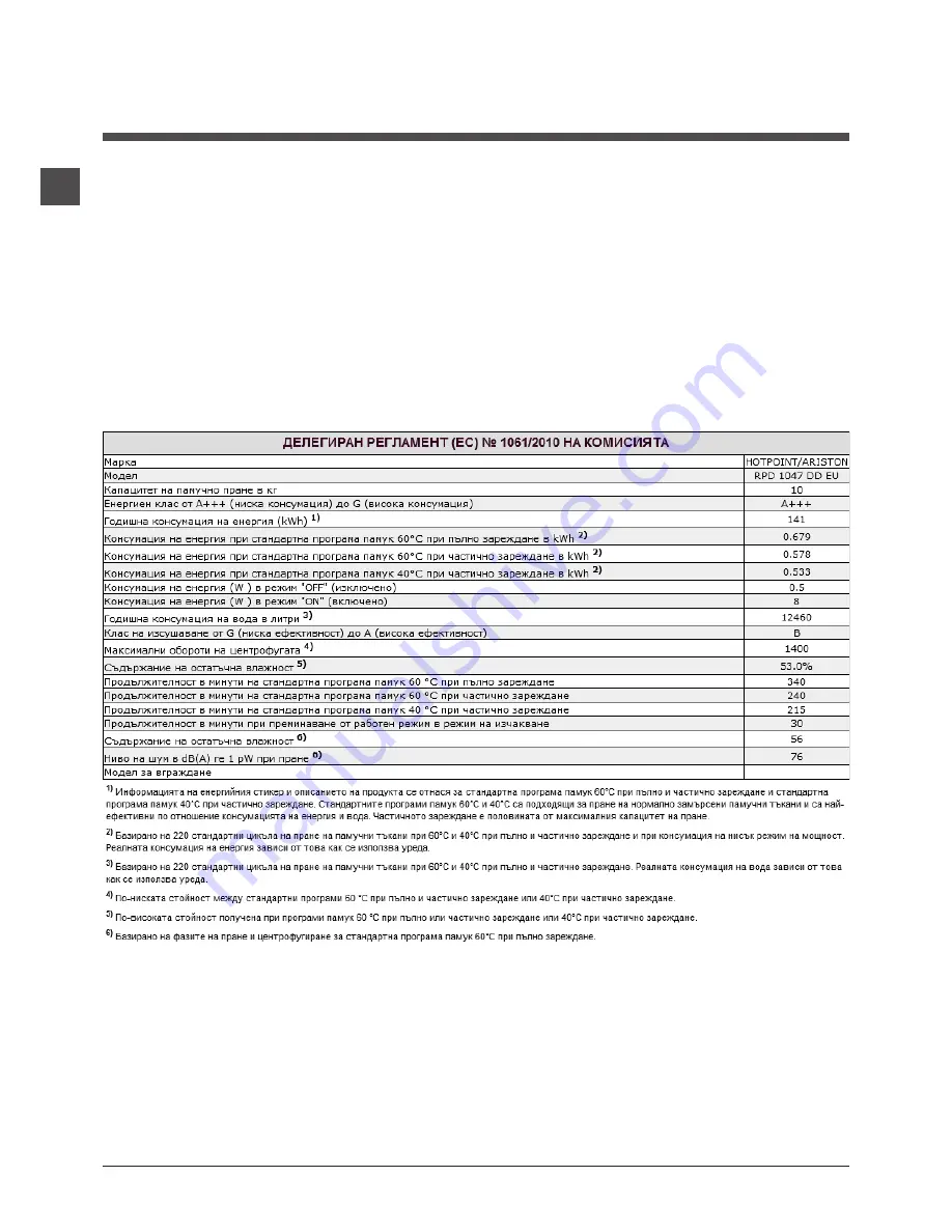 Hotpoint Ariston RPD 1047 D Instructions For Use Manual Download Page 36