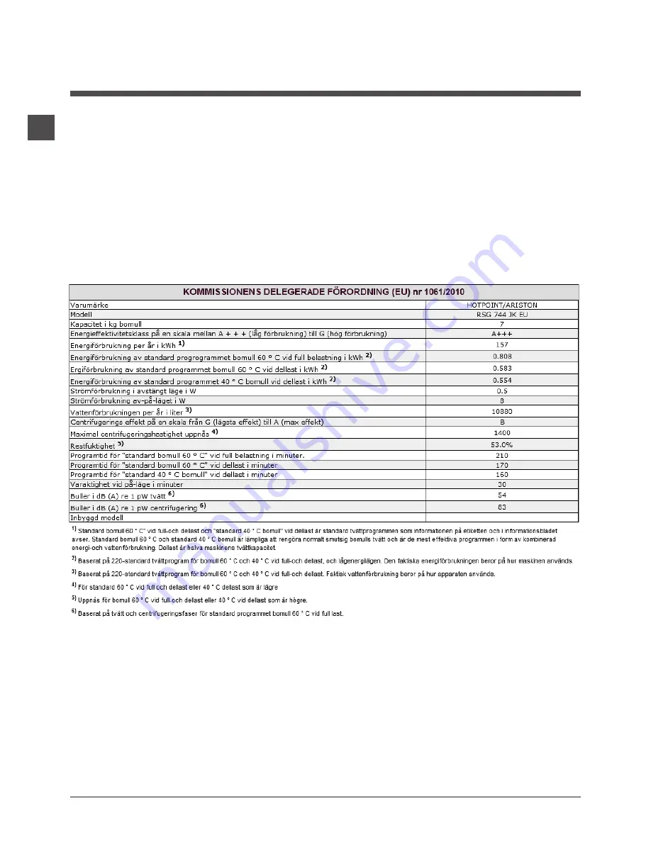 Hotpoint Ariston RSG 744 J Скачать руководство пользователя страница 48