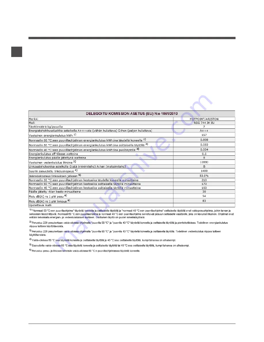 Hotpoint Ariston RSG 744 J Скачать руководство пользователя страница 60