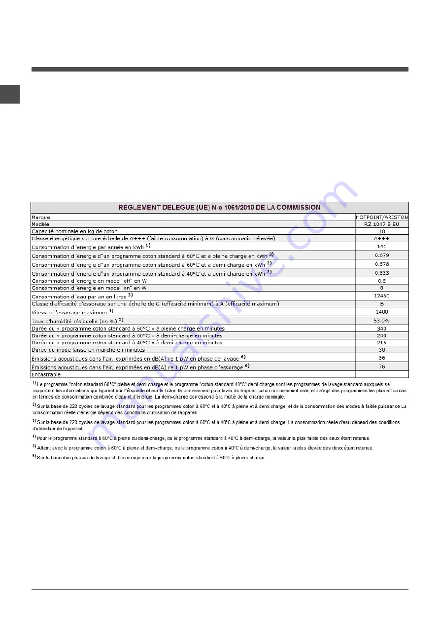 Hotpoint Ariston RZ 1047 B Скачать руководство пользователя страница 42