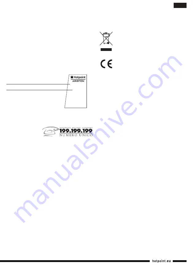 Hotpoint Ariston TT 22E EU Operating Instructions Manual Download Page 7