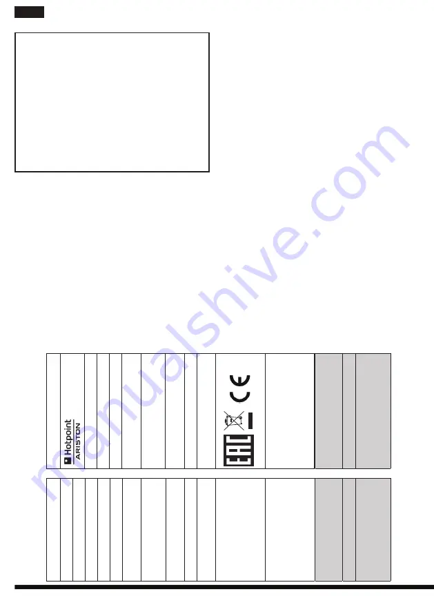 Hotpoint Ariston VS S15 AAW Operating Instructions Manual Download Page 42