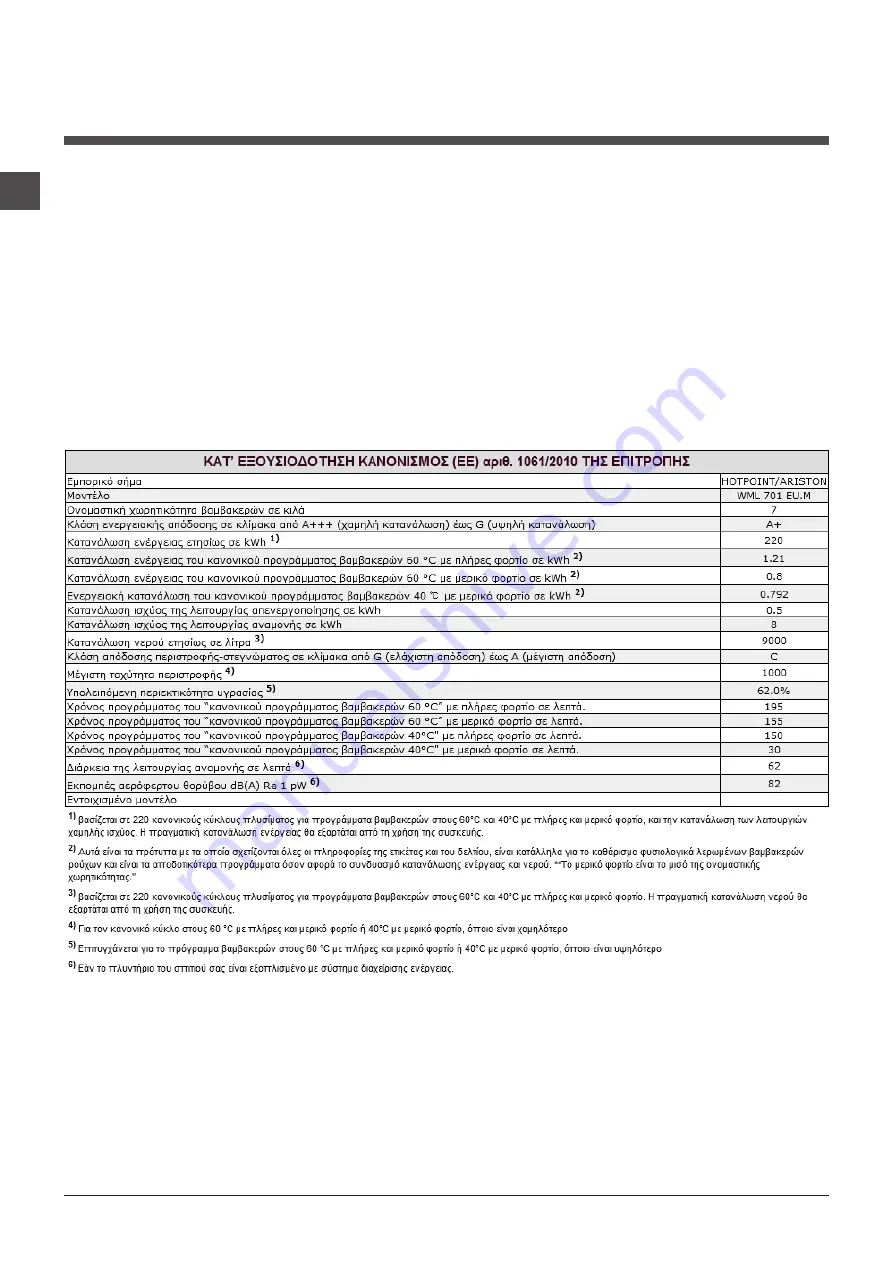 Hotpoint Ariston WML 701 Скачать руководство пользователя страница 36