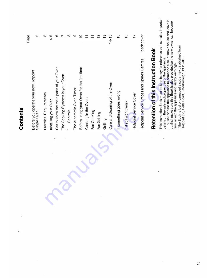 Hotpoint 6101 Installation And Operating Instructions Manual Download Page 3