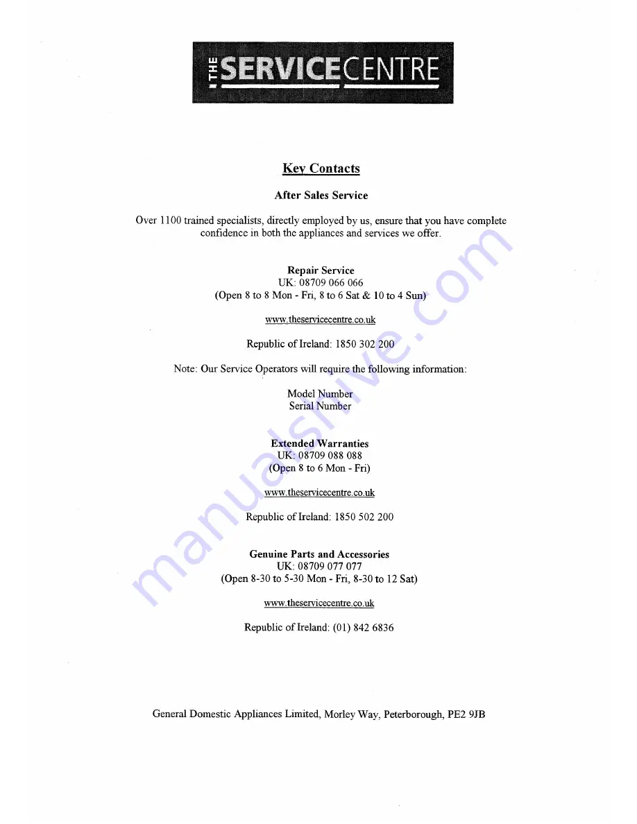 Hotpoint 6142 Installation And Operating Instrictions Download Page 13