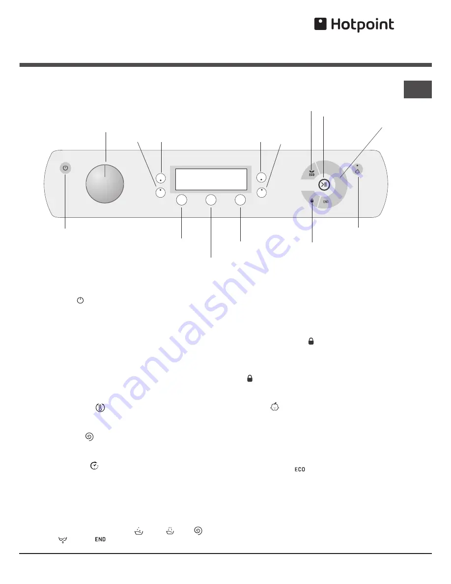 Hotpoint Aqualtis AQ114F 49D Instructions For Installation And Use Manual Download Page 9